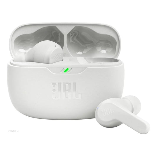 Słuchawki bezprzewodowe douszne JBL Vibe Beam BIAŁE White 32h Perfect Fit - Exact Solution Electronics